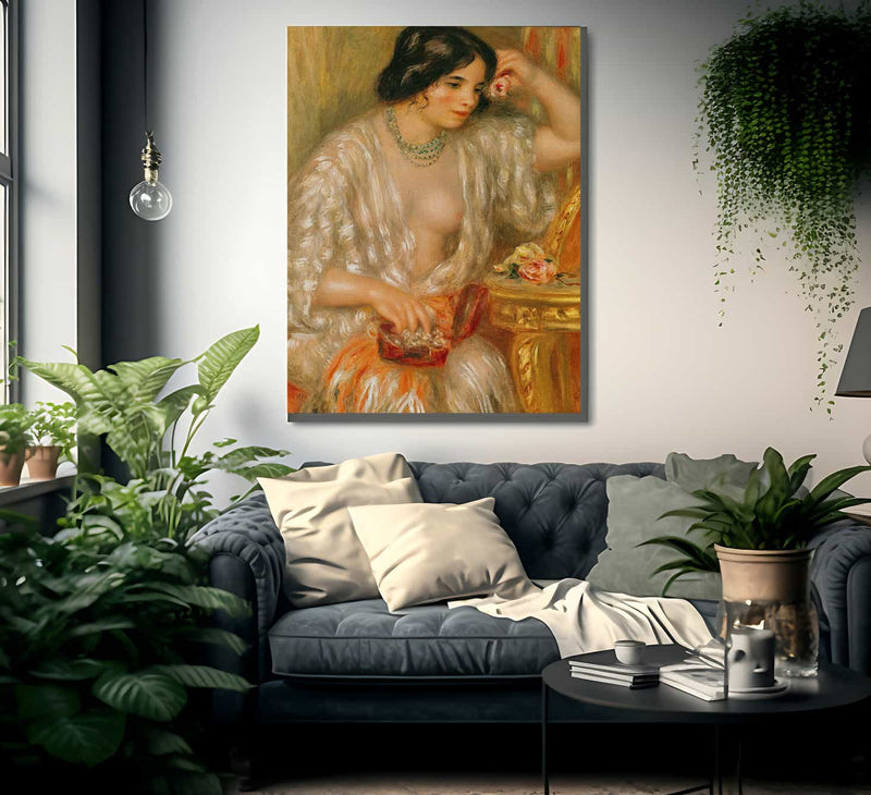 Gabrielle With Jewellery By Pierre Auguste Renoir Fine Art Print