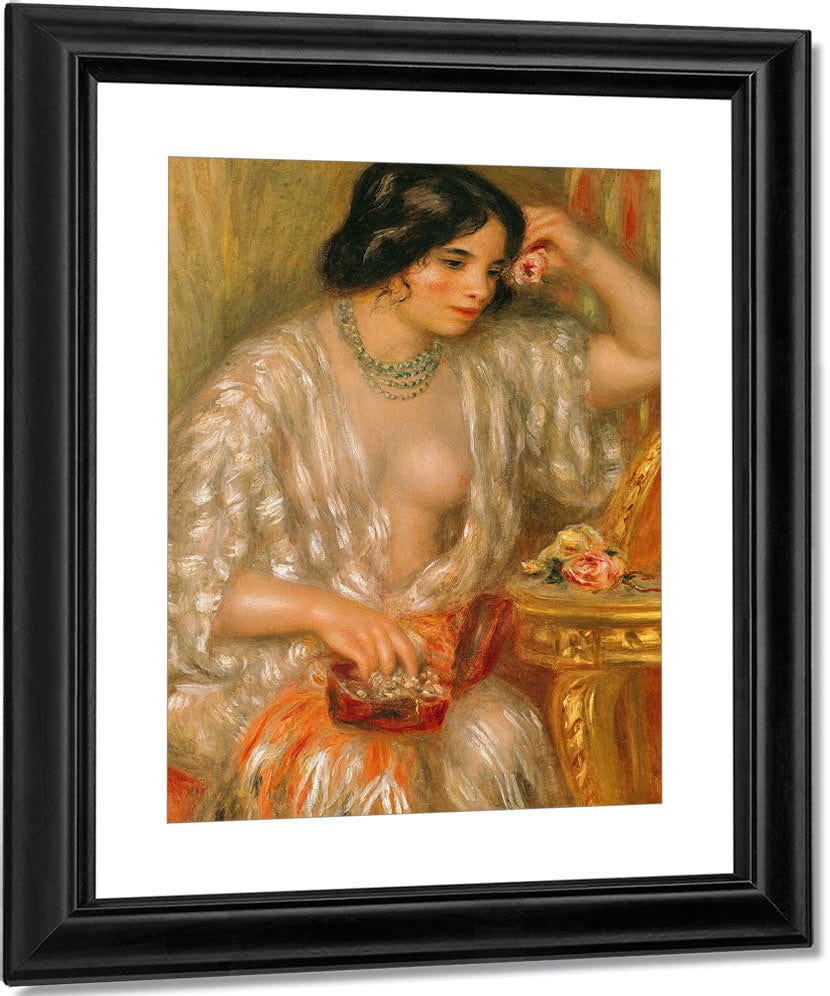 Gabrielle With Jewellery By Pierre Auguste Renoir Fine Art Print
