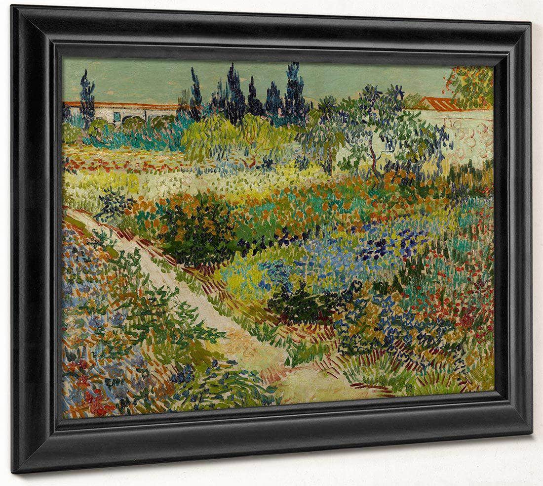 Garden At Arles Flowering Garden With Path By Vincent Van Gogh Fine Art Print