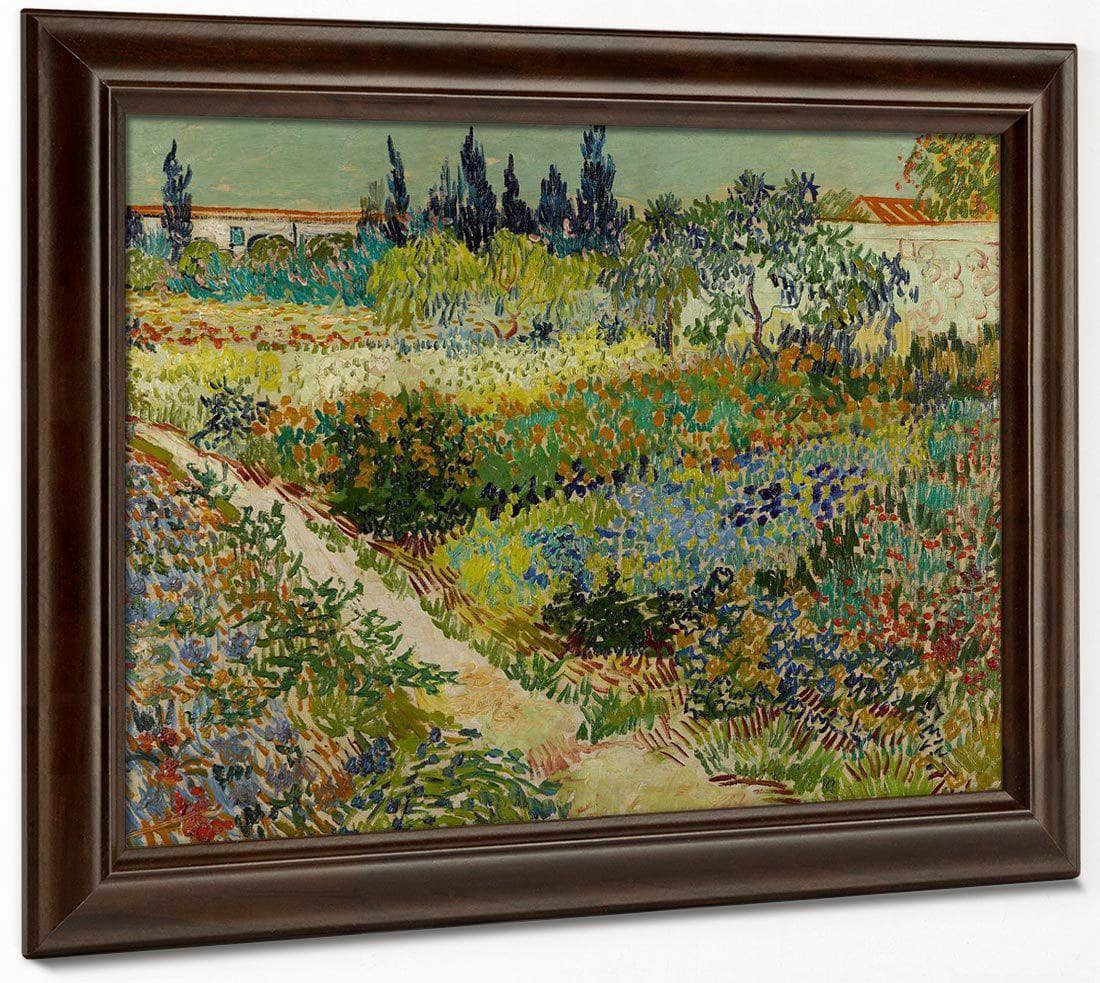 Garden At Arles Flowering Garden With Path By Vincent Van Gogh Fine Art Print