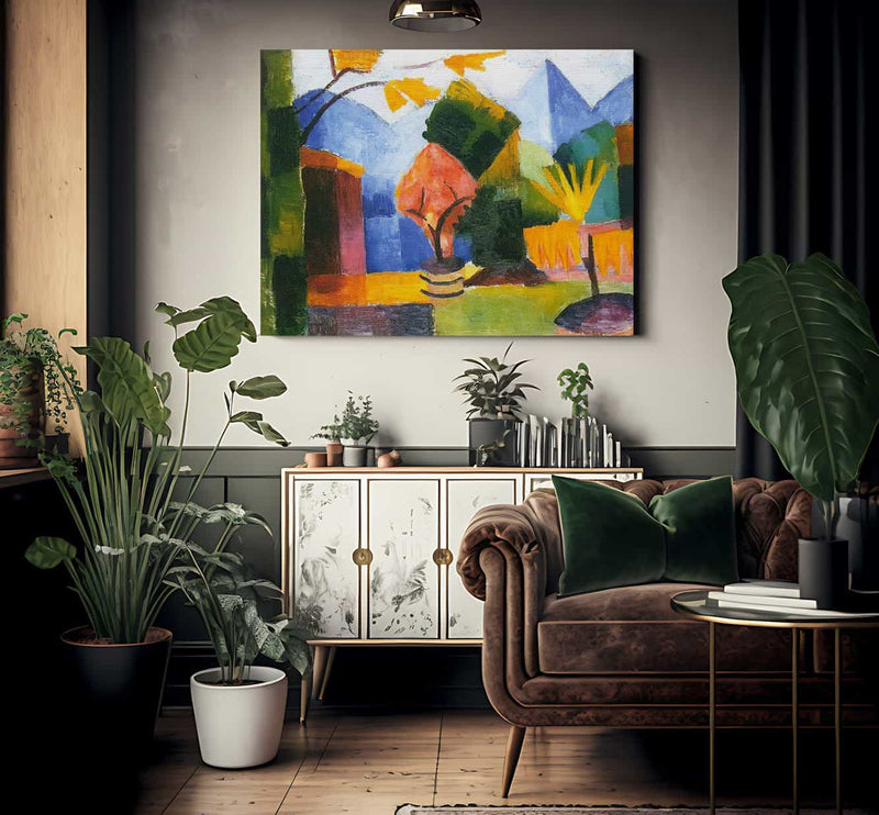 Garden At Lake Thun By August Macke Fine Art Print