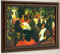 Garden Restaurant By August Macke Fine Art Print