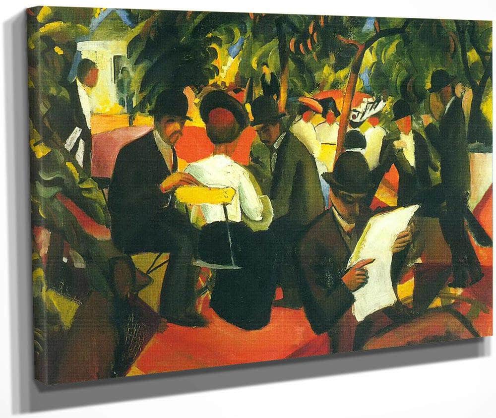 Garden Restaurant By August Macke Fine Art Print