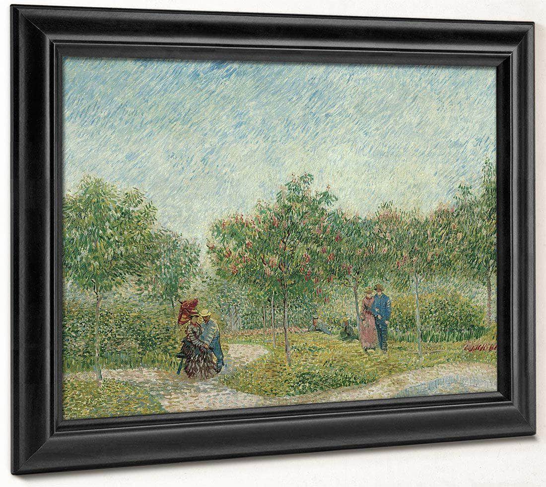Garden With Courting Couples  Square Saint Pierre By Vincent Van Gogha Fine Art Print