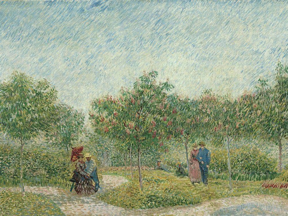 Garden With Courting Couples  Square Saint Pierre By Vincent Van Gogha Fine Art Print