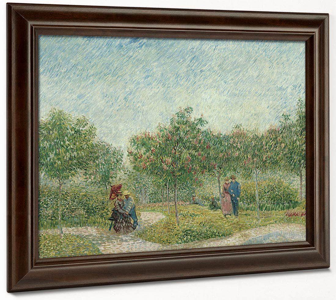 Garden With Courting Couples  Square Saint Pierre By Vincent Van Gogha Fine Art Print