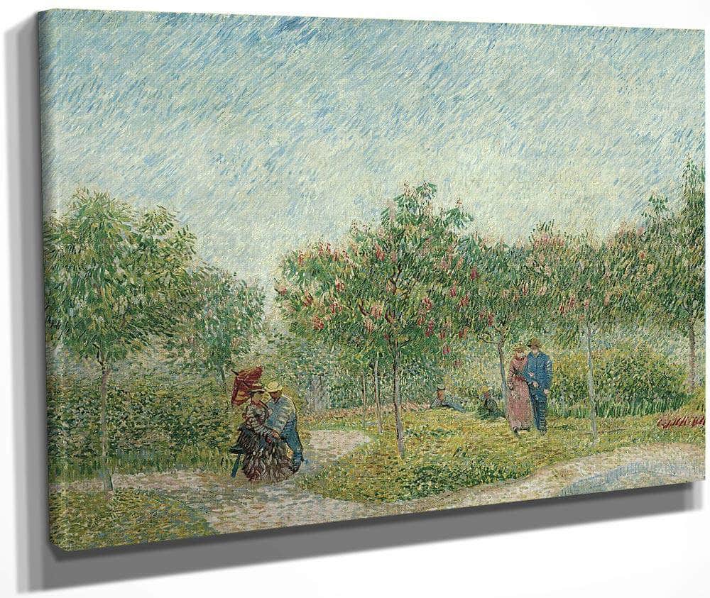 Garden With Courting Couples  Square Saint Pierre By Vincent Van Gogha Fine Art Print