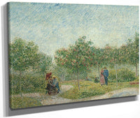 Garden With Courting Couples  Square Saint Pierre By Vincent Van Gogha Fine Art Print