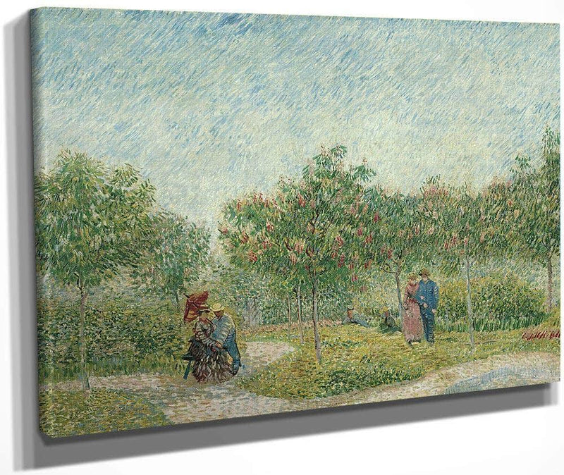 Garden With Courting Couples  Square Saint Pierre By Vincent Van Gogha Fine Art Print