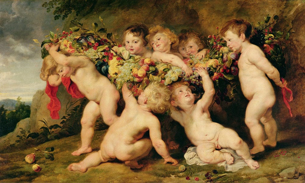 Garland Of Fruit By Peter Paul Rubens Fine Art Print