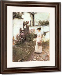 Gathering Flowers In A Devonshire Garden 6 By John Waterhouse Fine Art Print