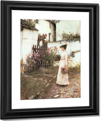 Gathering Flowers In A Devonshire Garden 6 By John Waterhouse Fine Art Print