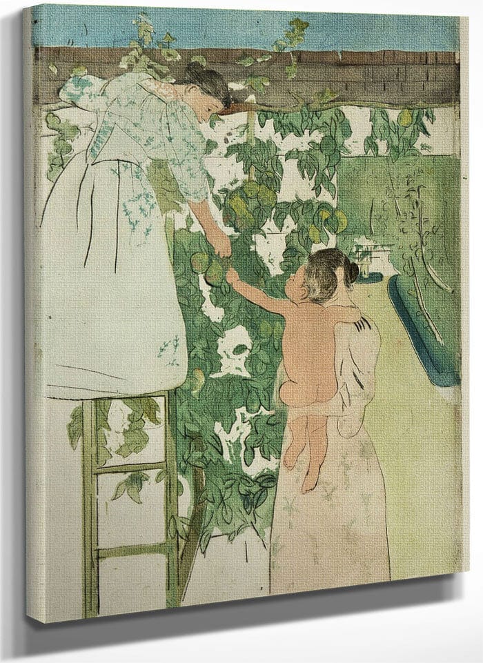 Gathering Fruit By Mary Cassatt Fine Art Print