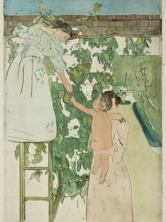 Gathering Fruit By Mary Cassatt Fine Art Print