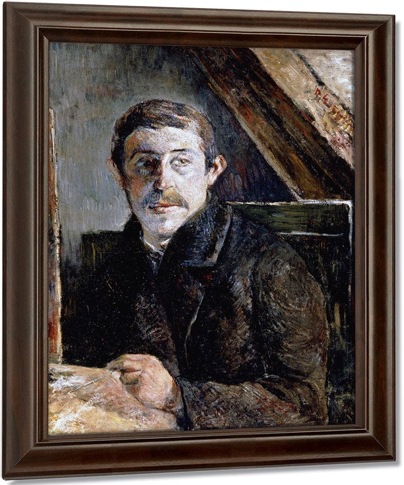 Gauguin Behind An Easel By Eugene Henri Paul Gauguin Fine Art Print