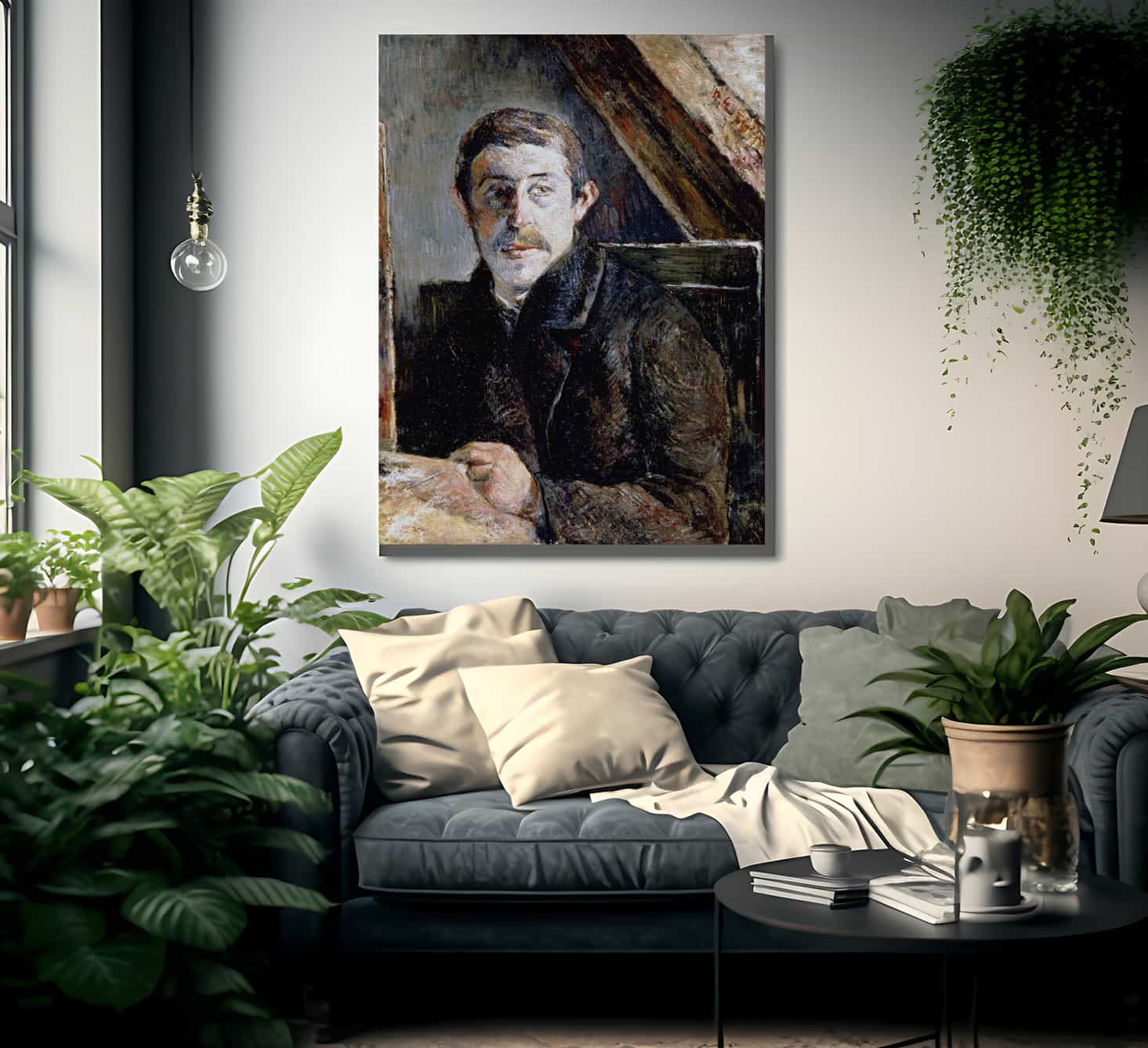 Gauguin Behind An Easel By Eugene Henri Paul Gauguin Fine Art Print