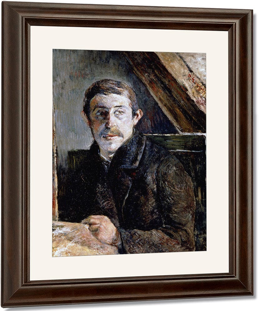 Gauguin Behind An Easel By Eugene Henri Paul Gauguin Fine Art Print