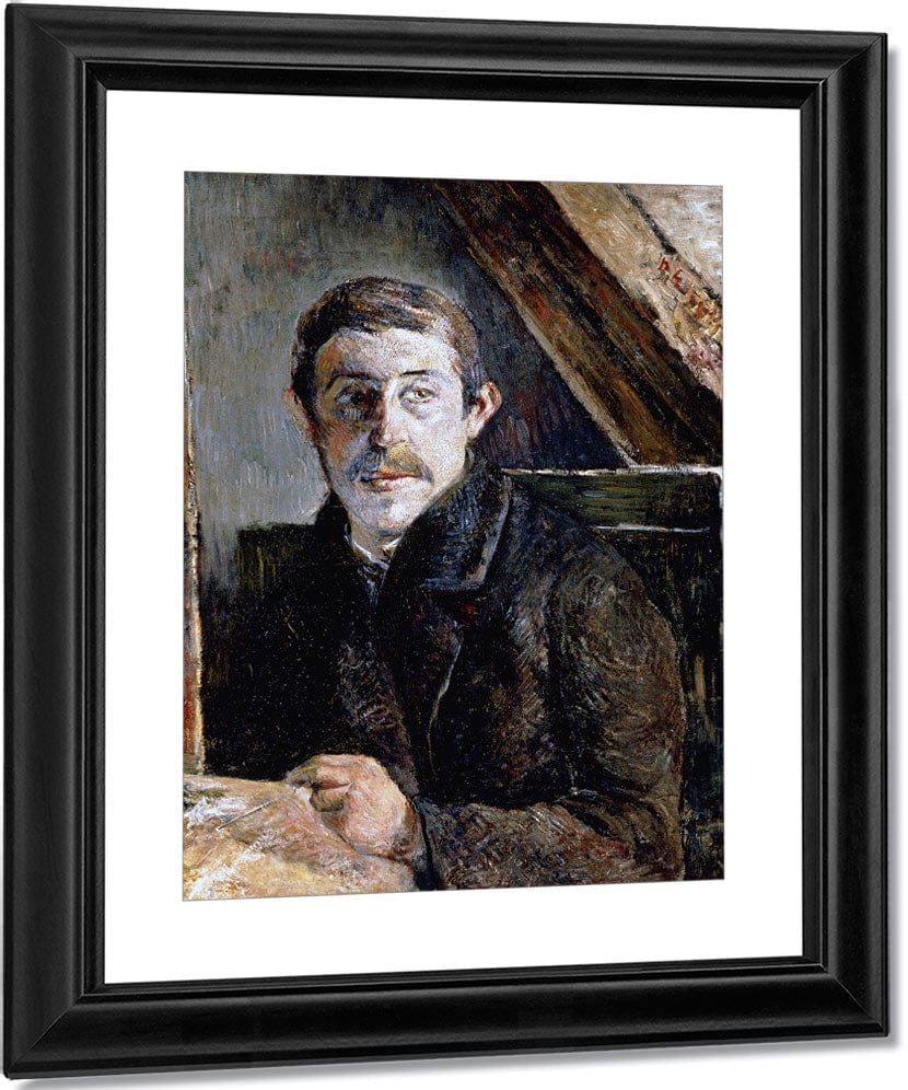 Gauguin Behind An Easel By Eugene Henri Paul Gauguin Fine Art Print