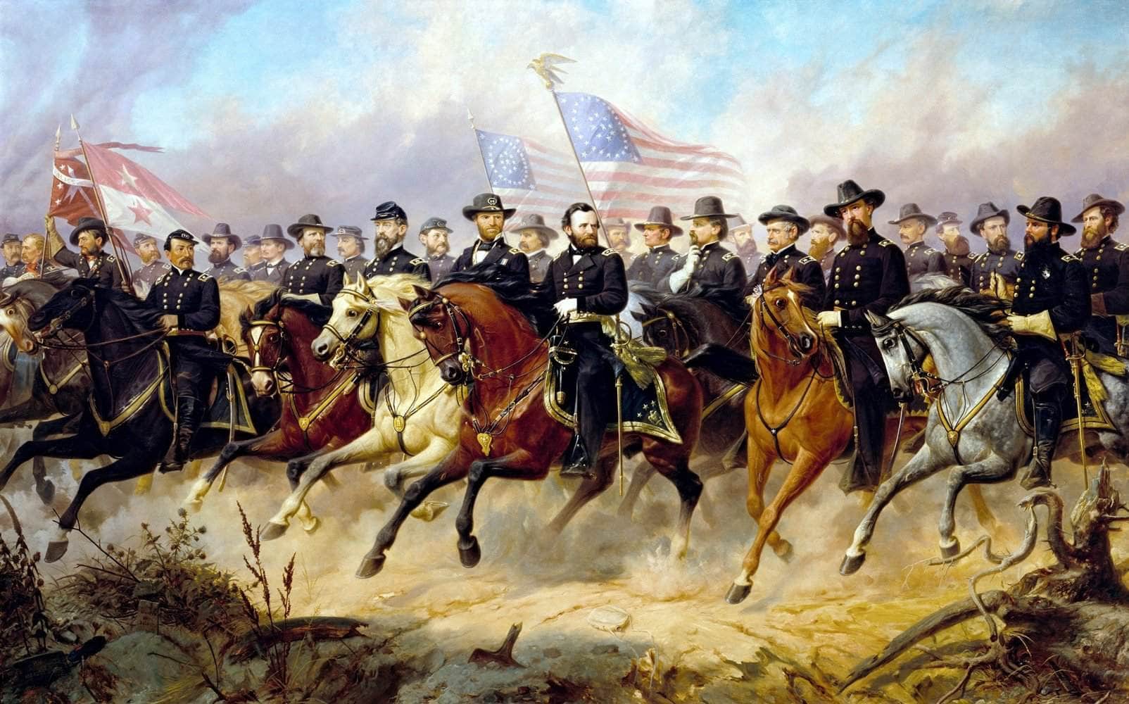 General Grant And His Generals Painting Ole Peter Hansen Balling Canvas Art Fine Art Print