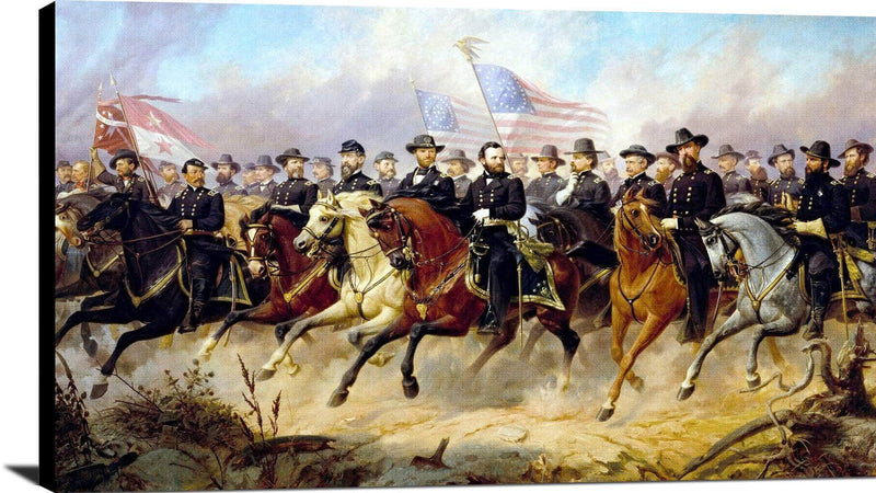 General Grant And His Generals Painting Ole Peter Hansen Balling Canvas Art Fine Art Print