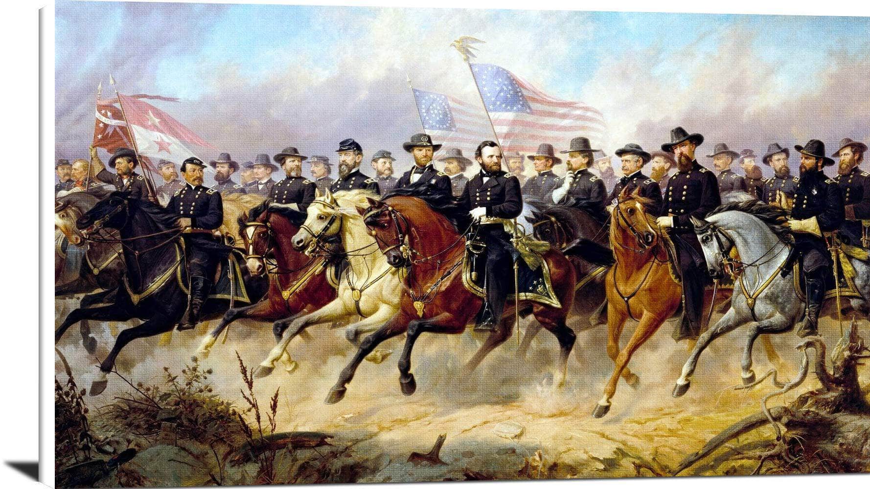 General Grant And His Generals Painting Ole Peter Hansen Balling Canvas Art Fine Art Print