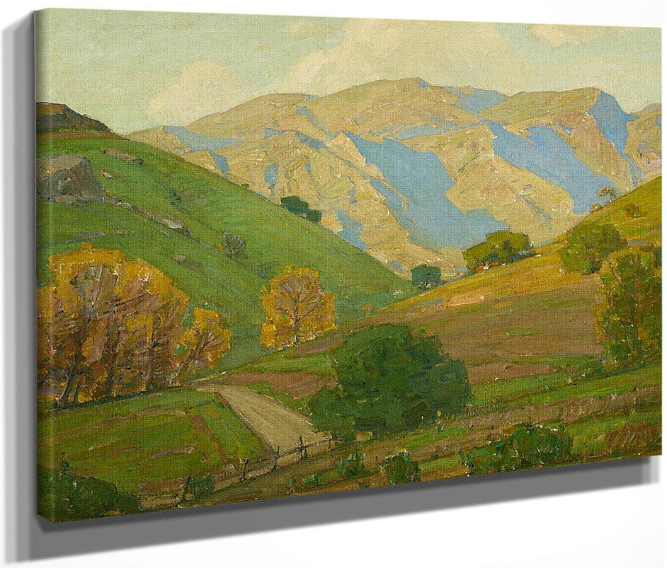 Gentle Evening Bendeth By William Wendt Fine Art Print