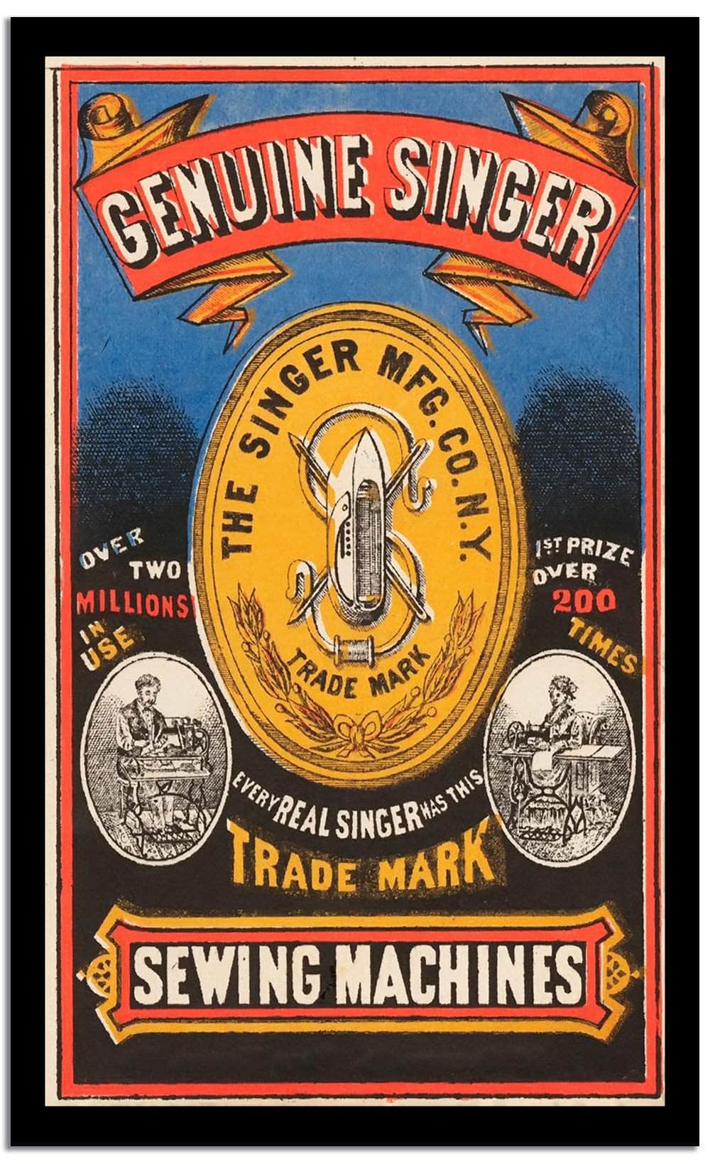 Genuine Singer  Vintage Poster Fine Art Print