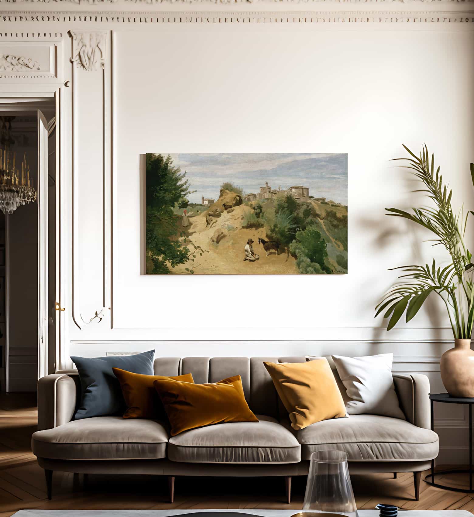 Genzano By Jean Baptiste Camille Corot Fine Art Print