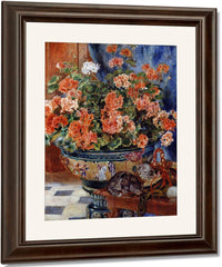 Geraniums And Cats 1 By Pierre Auguste Renoir Fine Art Print
