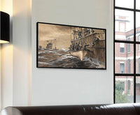 German Submarine British Falle Headley Painting Willy Stower Canvas Art Fine Art Print