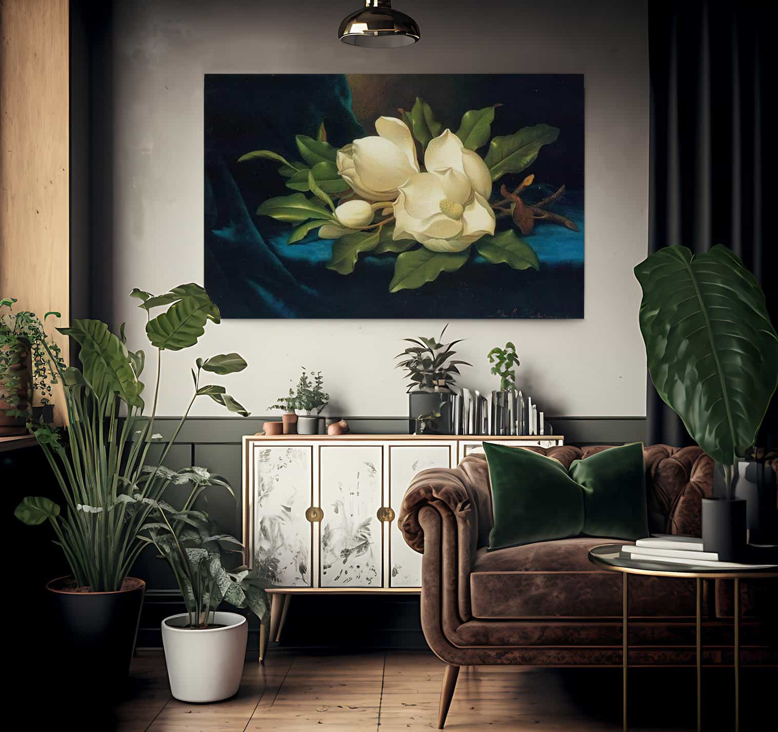 Giant Magnolias On A Blue Velvet Cloth By Martin Johnson Heade Fine Art Print
