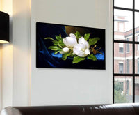 Giant Magnolias On A Blue Velvet Cloth Painting Martin Heade Canvas Art Fine Art Print