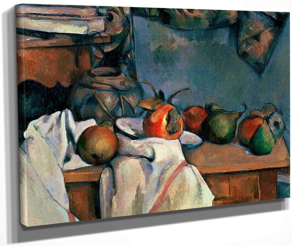 Ginger Pot With Pomegranate And Pears By Cezanne Paul Fine Art Print