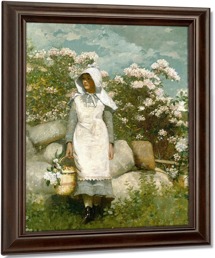 Girl And Laurel By Winslow Homer Fine Art Print