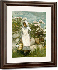 Girl And Laurel By Winslow Homer Fine Art Print