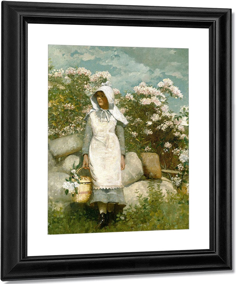 Girl And Laurel By Winslow Homer Fine Art Print