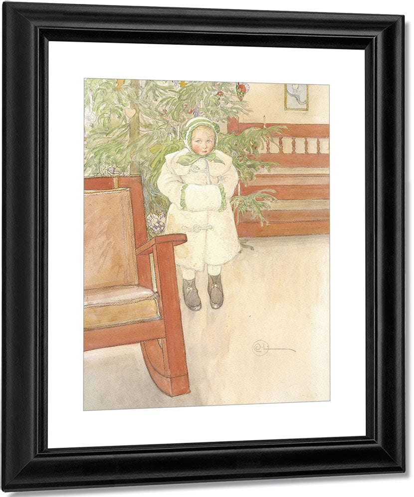 Girl And Rocking Chair By Carl Larsson Fine Art Print