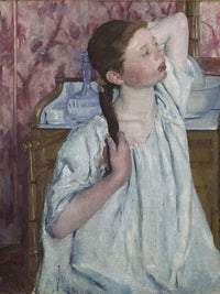 Girl Arranging Her Hair By Mary Cassatt Fine Art Print