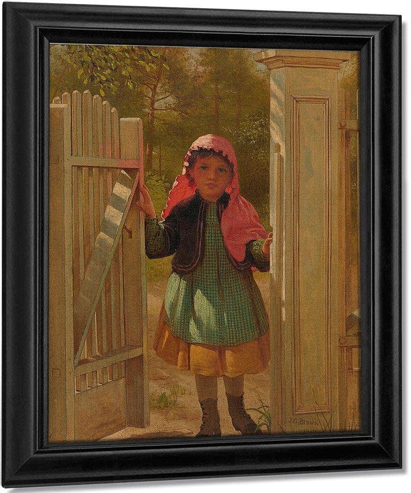 Girl At The Doorway By John George Brown Fine Art Print