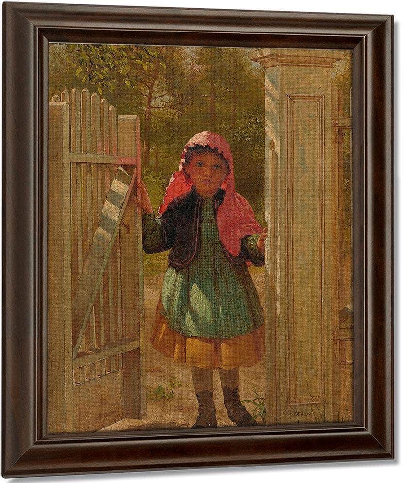Girl At The Doorway By John George Brown Fine Art Print