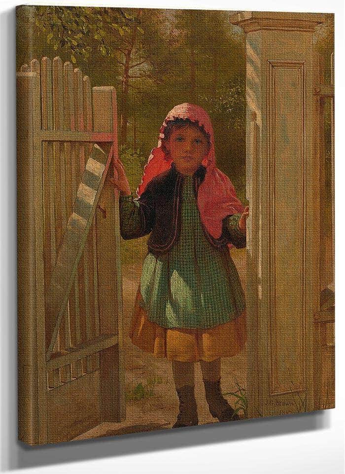 Girl At The Doorway By John George Brown Fine Art Print