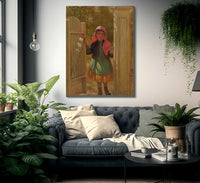 Girl At The Doorway By John George Brown Fine Art Print