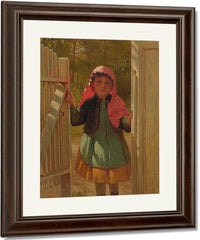 Girl At The Doorway By John George Brown Fine Art Print