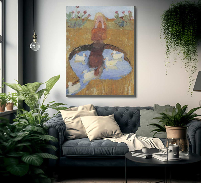 Girl At The Duck Pond By Paula Modersohn Becker Fine Art Print