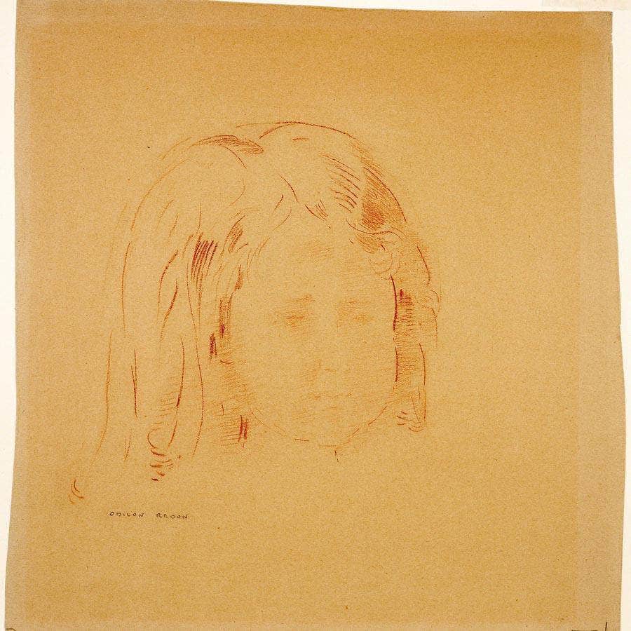 Girl By Odilon Redon Fine Art Print