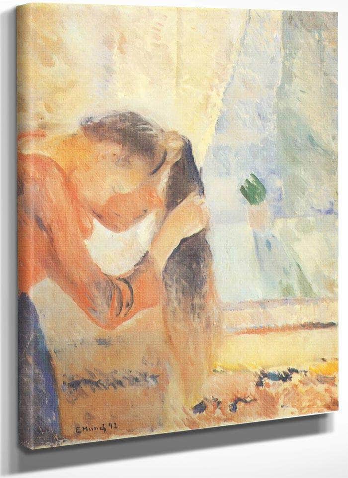 Girl Combing Her Hair 1892 By Edvard Munch Fine Art Print