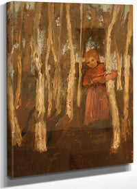 Girl In A Birch Forest By Paula Modersohn Becker Fine Art Print