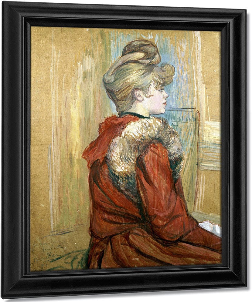 Girl In A Fur, Miss Jeanne Fontaine By Henri Marie Raymond De Toulouse Lautrec Monfa Fine Art Print