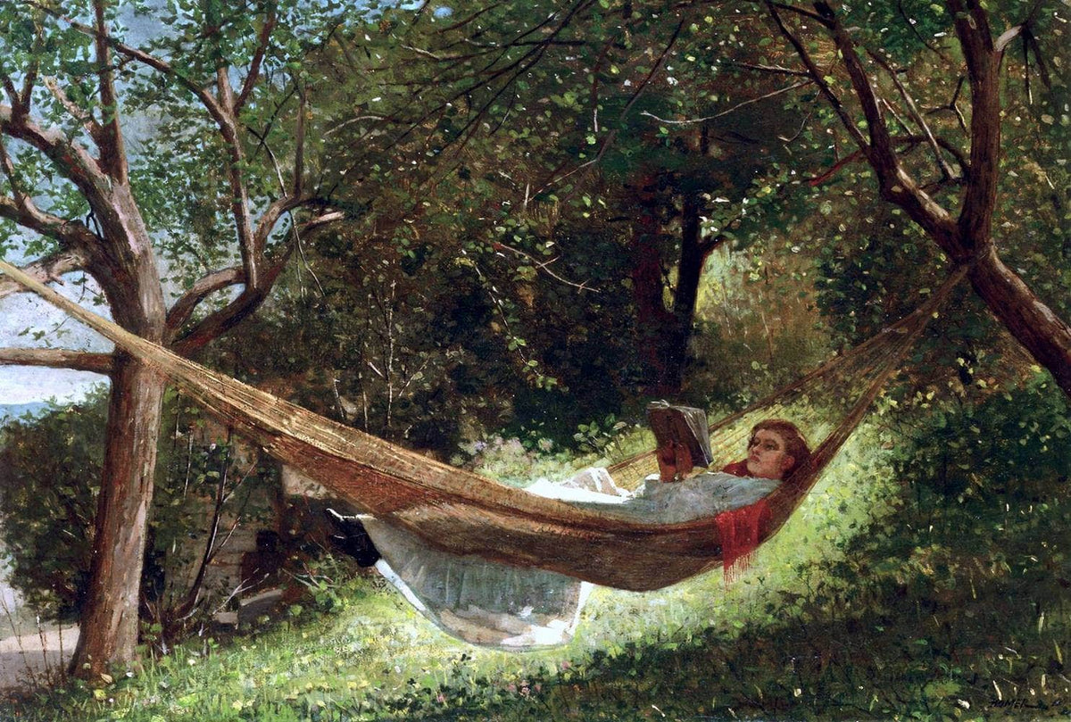 Girl In A Hammock Painting Winslow Homer Canvas Art Fine Art Print