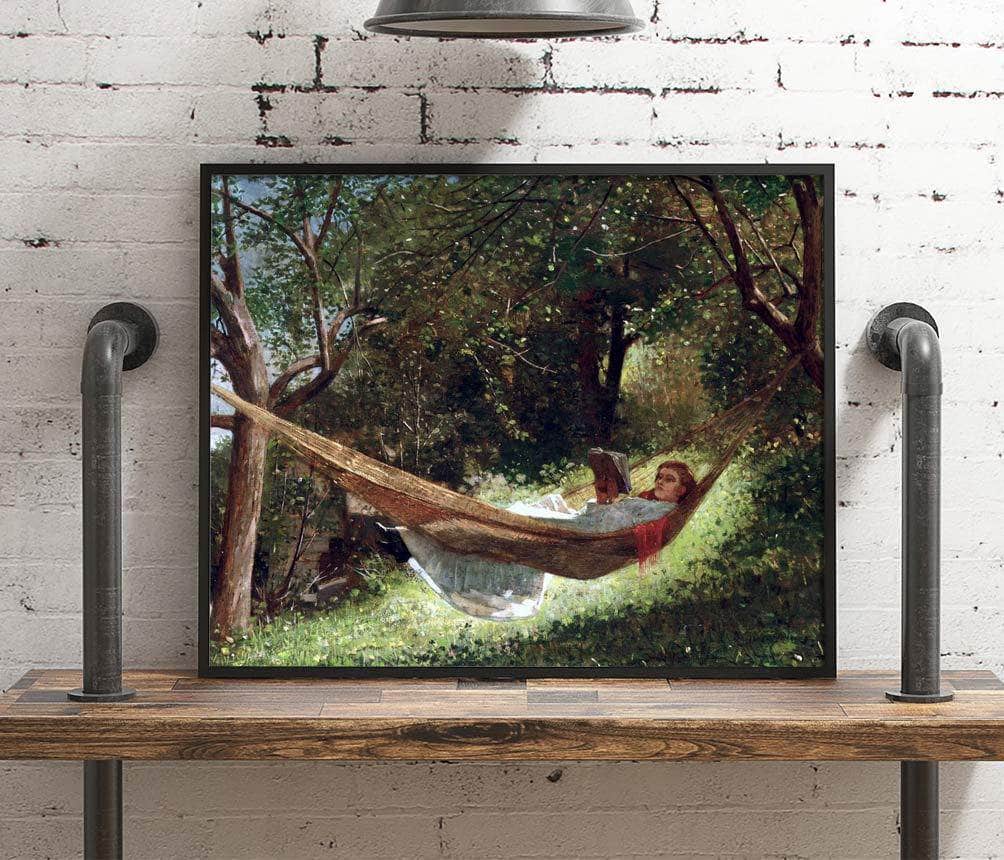 Girl In A Hammock Painting Winslow Homer Canvas Art Fine Art Print